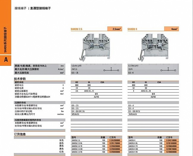 魏德米勒sakdu系列端子